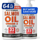 StrellaLab 64 oz salmon oil bottle pour promotes easy daily dosing for coat health.