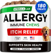 STRELLALAB dog allergy relief chews pack for convenient daily use