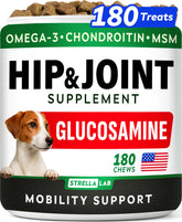 STRELLALAB dog glucosamine chews pack boosts mobility with bacon flavor