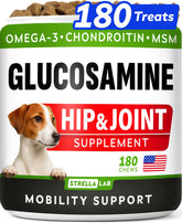 STRELLALAB glucosamine-dogs-advanced-mobility-chews pack promotes ongoing joint support.