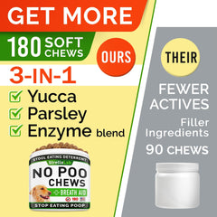 STRELLALAB No Poo Chews with poultry liver flavor encourage regular use and enjoyment.