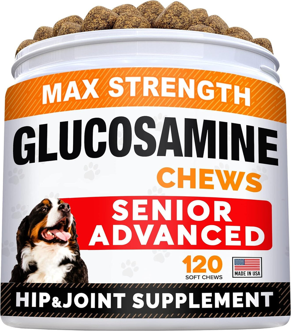 STRELLALAB senior dog joint chews bacon flavor closeup showing tasty texture for mobility.