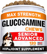 STRELLALAB senior dog joint chews bacon flavor closeup showing tasty texture for mobility.