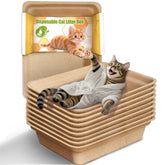 Strenthychosing disposable-litter-box-packaging: eco-friendly 9-pack for convenient setup.