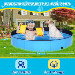 STUDESK foldable dog pool ready-to-use for effortless setup outdoors.