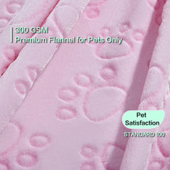 Stuffed pink cat blanket paw-print design promotes playful, comforting naps