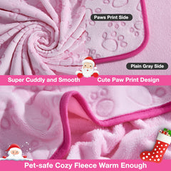 Stuffed pink cat blanket soft-flannel back for warm cuddle moments