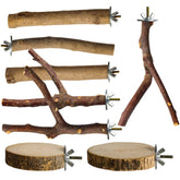 styedek 8-pack natural wood branch perches for secure grip and enrichment