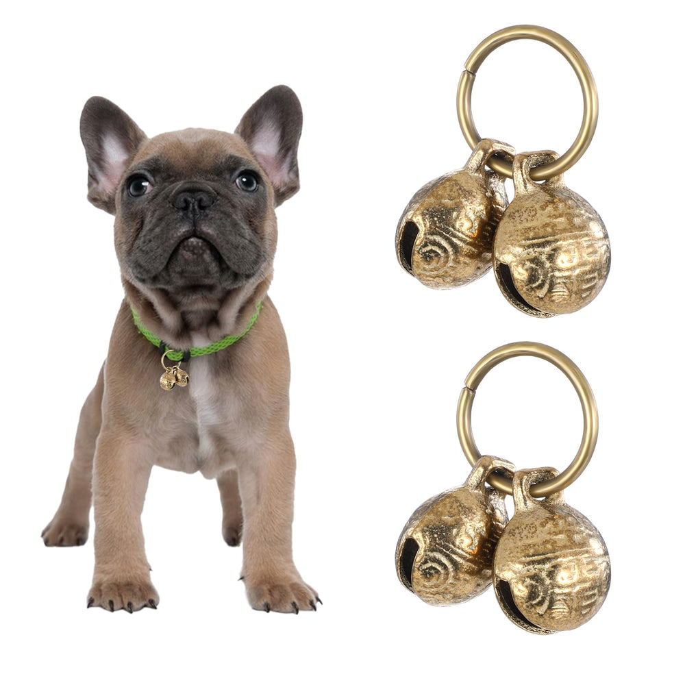 Styquenzer dog collar brass bell pack four pieces for reliable pet tracking