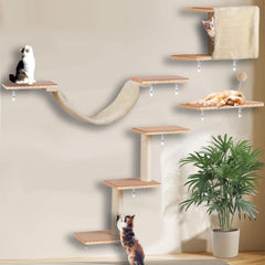 Sublimei cat shelves wall natural wood provide sturdy climbing platforms for curious cats