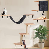 Sublimei cat wall shelves natural wood house highlights sturdy construction for cozy cat space.