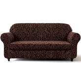SUBRTEX loveseat covers damask brown on sofa provides daily wear protection