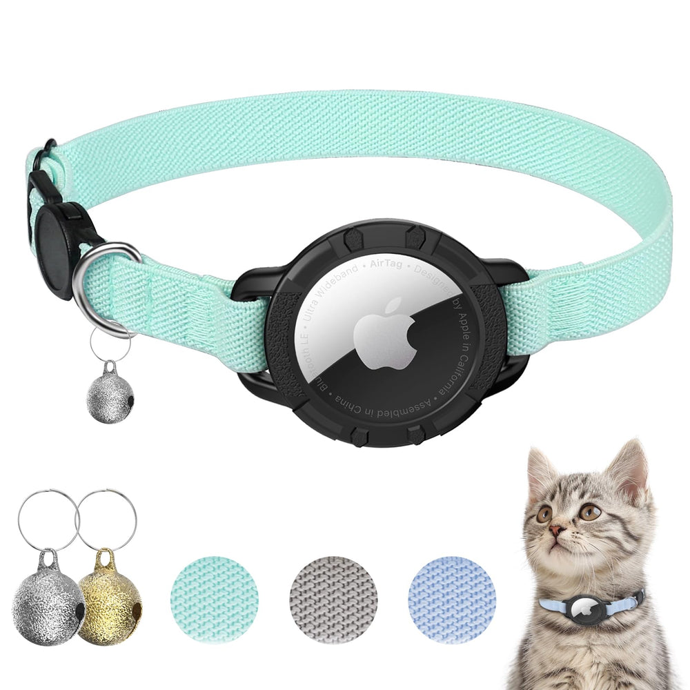 Sucegi AirTag Cat Collar close-up shows secure AirTag pocket for tracking