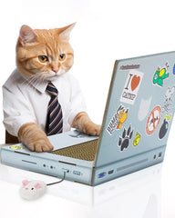 Suck UK Cat Laptop front view invites interactive play and claw-friendly exercise.