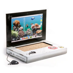 Suck UK Cat Laptop open lid with fluffy mouse encourages engaging kitten play.