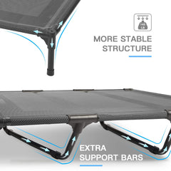 Suddus elevated dog bed cooling mesh top view highlights breathable comfort