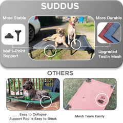 suddus elevated dog bed raised off the floor keeps paws clean during outdoor fun