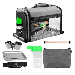 Suertree bird carrier-feeding-bowls keeps water and food handy during travel.