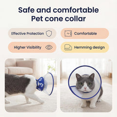 Sufisat Cat Cone Recovery Collar post-surgery shield blocks licking and scratching