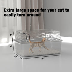 Suhaco litter box high walls offering contained interior space