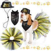 Suhine New Year's tutu skirt on a dog for festive photo props and easy dressing.