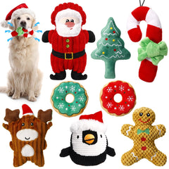 Suilung Santa dog toy with squeaker for interactive play