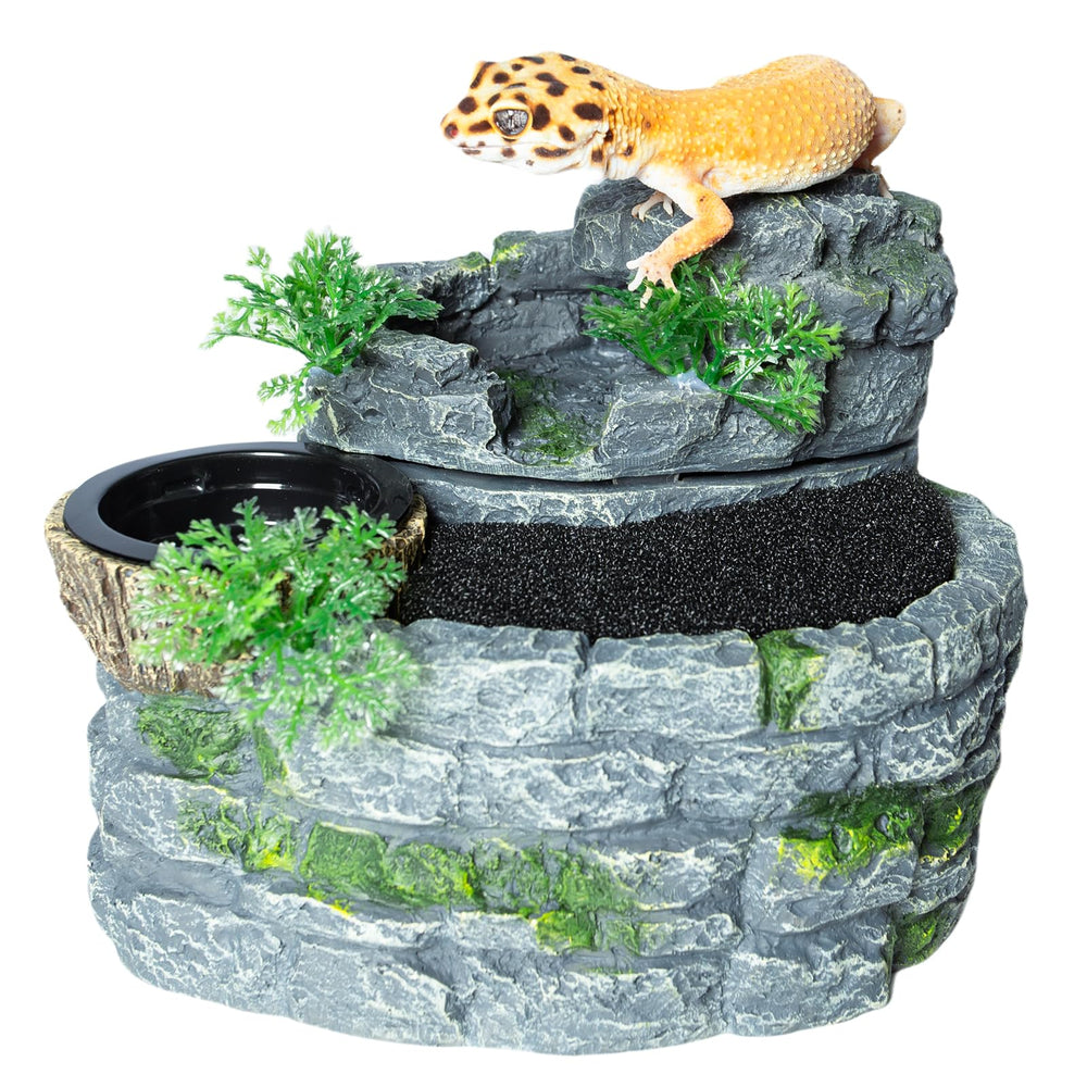 SUKEOPET waterfall-fountain-flow engages hydration instinct for reptiles.