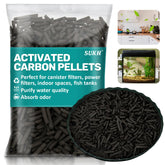 Sukh activated carbon pellets being poured to demonstrate odor absorption