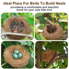 Sukh coconut fiber nest warmth provides comfortable nesting for birds.