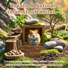 Sukh coconut husk bedding manages moisture and reduces odor in the habitat.