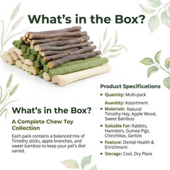 Sukh rabbit chew sweet bamboo-sticks reveal vibrant texture for boredom relief.