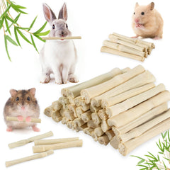Sukh Sweet Bamboo Chew Sticks Pack promotes dental wear and enrichment for small pets.