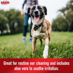 Sulfodene ear cleaner with aloe vera soothing irritation.