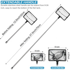 Sumind fish tank net 6-inch reaches deeper tanks for larger fish.