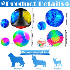 Sumind spiky colorful ball with LED glow for interactive fetch