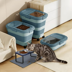 Summark pet storage container with rolling wheels for easy mobility