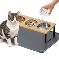 Summark upgraded elevated cat bowls with a tilted stand for easier meals