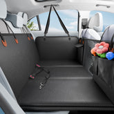 SummitGo back-seat-extender unfolded showing extra space for dogs during car rides