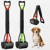 Sunbaba foldable pooper scooper with extended-handle for easy pickup.