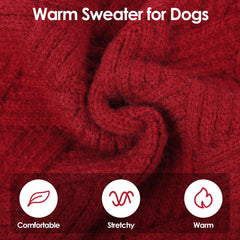 Sunfura XL red dog sweater, side view, easy-on pullover for quick dressing.