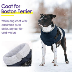 SUNFURA dog coat furry-collar-windproof provides cozy protection from cold winds