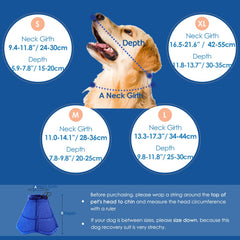 SUNFURA dog cone blue XL breathable-mesh protects skin and supports comfortable healing