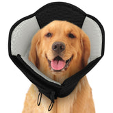 SUNFURA dog cone after-surgery shows breathable mesh for gentle post-surgery comfort.