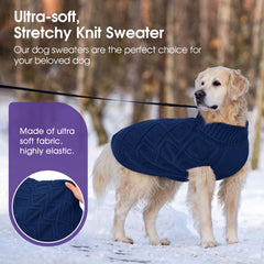 SUNFURA XL blue knit detail emphasizes plush fabric for cozy cold days.