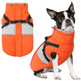 SUNFURA dog winter coat waterproof back view showing cozy fleece lining for cold walks.