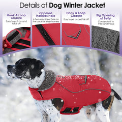 SUNFURA large dog coat reflective trims for high visibility
