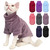 SUNFURA turtleneck sweater coat closeup soft warmth for hairless cats