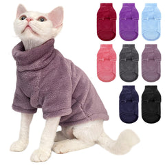 SUNFURA turtleneck sweater coat closeup soft warmth for hairless cats