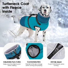 SUNFURA waterproof dog fleece jacket highlights warmth and dry comfort on wet days