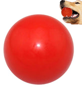 Sunglow durable dog ball red closeup showing tough chew design for powerful chewers